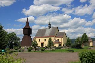 Trutnov, Kladské pomezí, Rtyně v Podkrkonoší, Bell tower and church of St. John the Baptist