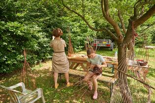 Trutnov-Voletiny, Weaving Museum House under the Ash Tree, wicker basket weaving