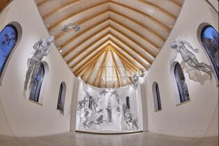 Trutnov, Radvanice, Slavětín, St. Joseph's Chapel, interior, statues Veronika Psotková, photo Miloš Šálek