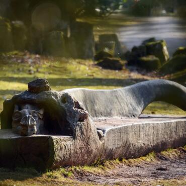 Trutnov, Procházky s pšíběhem, Geufun, Park s lesopark, dračí lavička, foto Lenka Hurdálková